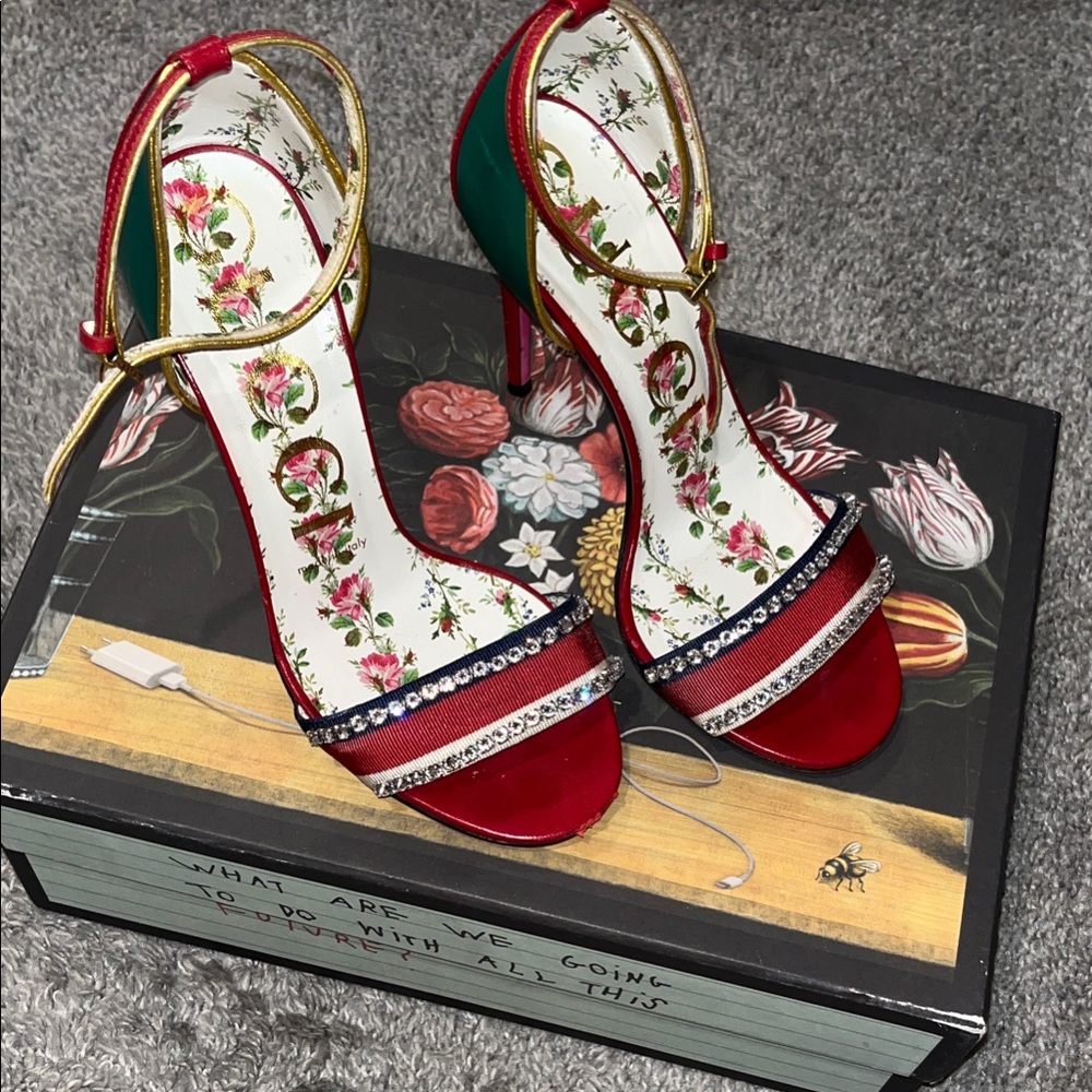Gucci sandal floral Heels